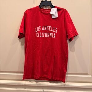 Denim & Flower Red Los Angeles California Tee